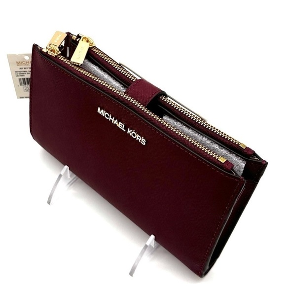 Michael Kors Large Double Zip Wallet Wristlet Dark
Cherry - Picture 5 of 9